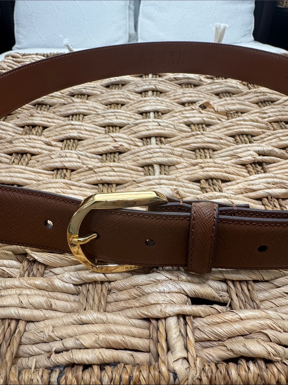 Lauren Ralph Lauren Tan Leather Belt 41 inches long - Picture 6 of 6